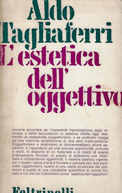 L' estetica dell'oggettivo - Aldo Tagliaferri - copertina