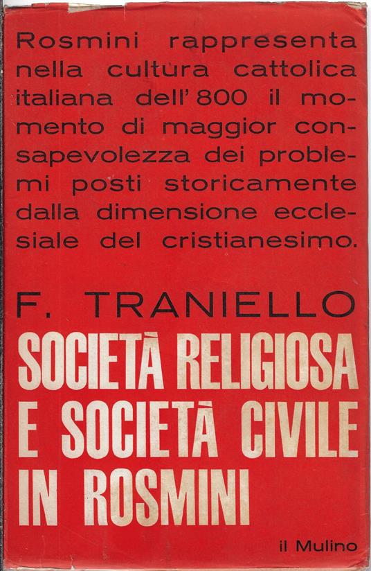 Società religiosa e società civile in Rosmini - Francesco Traniello - copertina