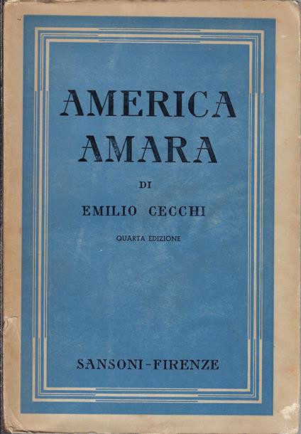 America amara - Emilio Cecchi - copertina