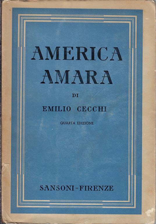 America amara - Emilio Cecchi - copertina