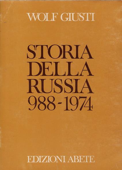 Storia della Russia, 988-1974 - copertina