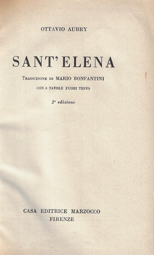 Sant' Elena - Octave Aubry - copertina