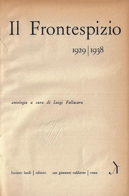 Il Frontespizio 1929//1938 - copertina