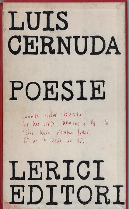 Poesie di Luis Cernuda - Luis Cernuda - copertina