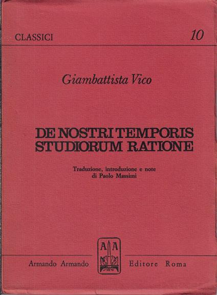 De nostri temporis studiorum ratione - Giambattista Vico - copertina