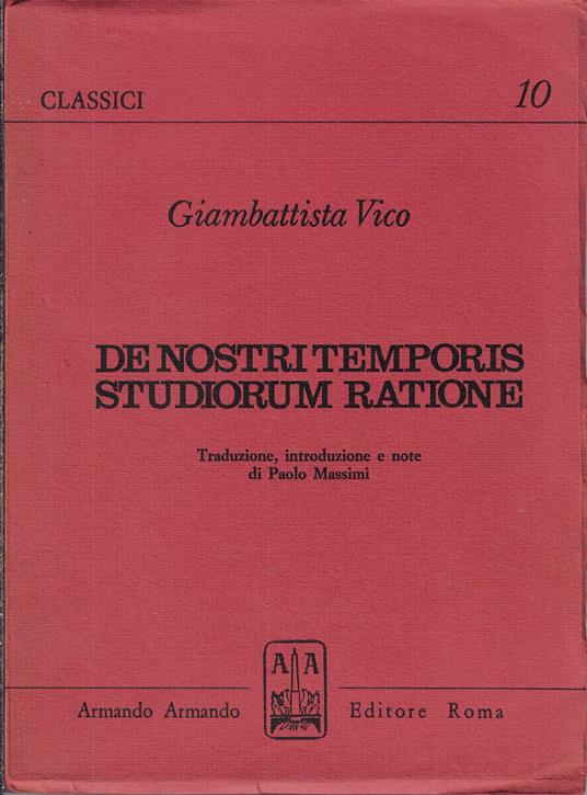 De nostri temporis studiorum ratione - Giambattista Vico - copertina
