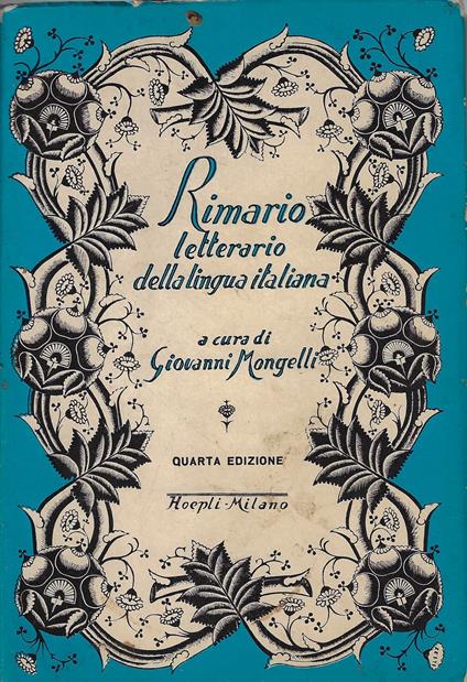 Rimario letterario della lingua italiana - Giovanni Mongelli - copertina