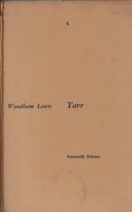 Tarr - Wyndham Lewis - copertina