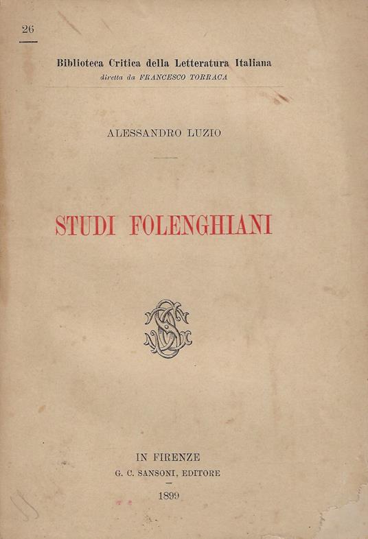 Studi folenghiani - Alessandro Luzio - copertina