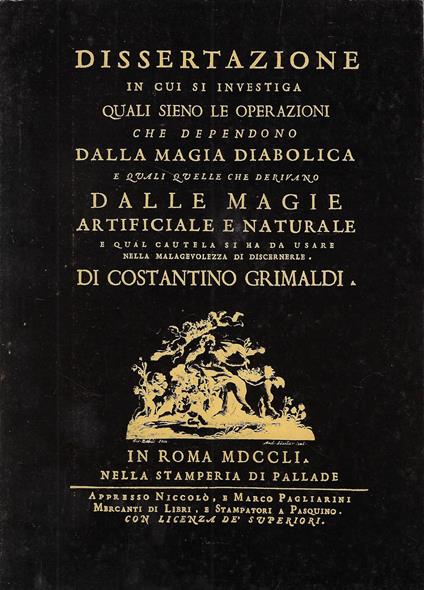 Dissertazione in cui si investiga: riproduzione dell'edizione di Roma del 1751 - Costantino Grimaldi - copertina