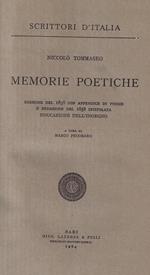 Memorie poetiche : edizione del 1838 con appendice di poesie e redazione del 1858 intitolata Educazione dell'ingegno