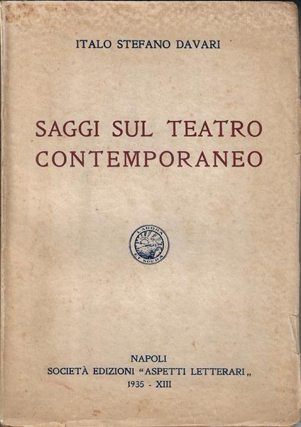 Saggi sul teatro contemporaneo - copertina