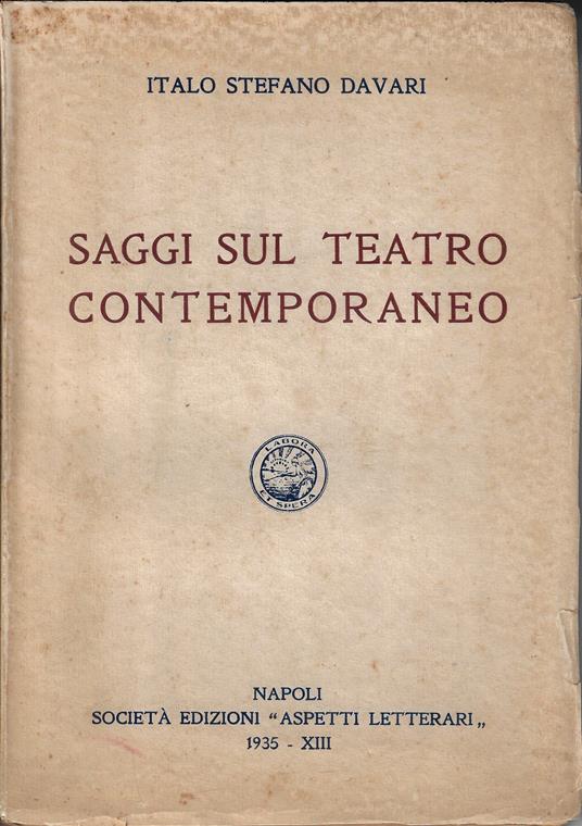 Saggi sul teatro contemporaneo - copertina