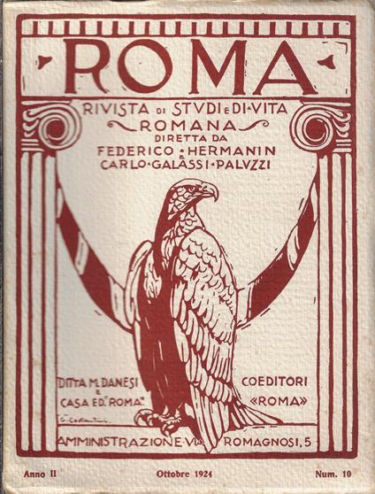 Roma, rivista di studi e di vita romana. Ottobre 1924, Anno II, Num. 10 - Carlo Galassi Paluzzi - copertina