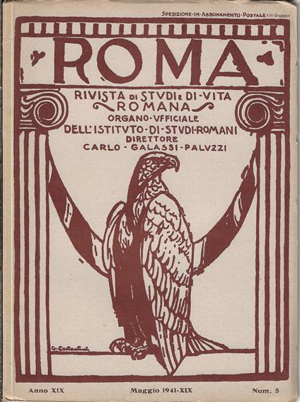 Roma rivista di studi e di vita romana, Maggio 1941, Anno XIX, Num. 5 - copertina