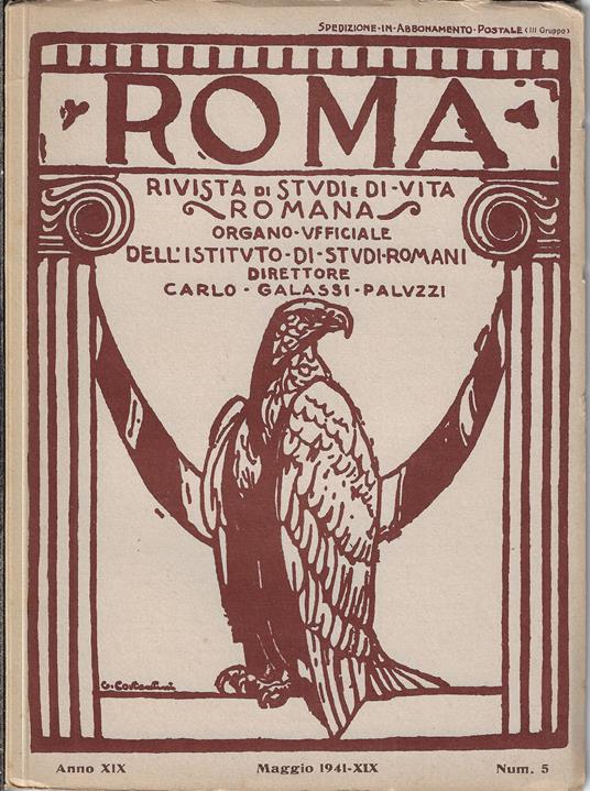 Roma rivista di studi e di vita romana, Maggio 1941, Anno XIX, Num. 5 - copertina