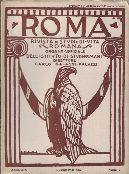 Roma rivista di studi e di vita romana, Luglio 1941, Anno XIX, Num. 7 - copertina