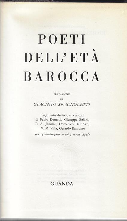 Poeti dell'età barocca - copertina