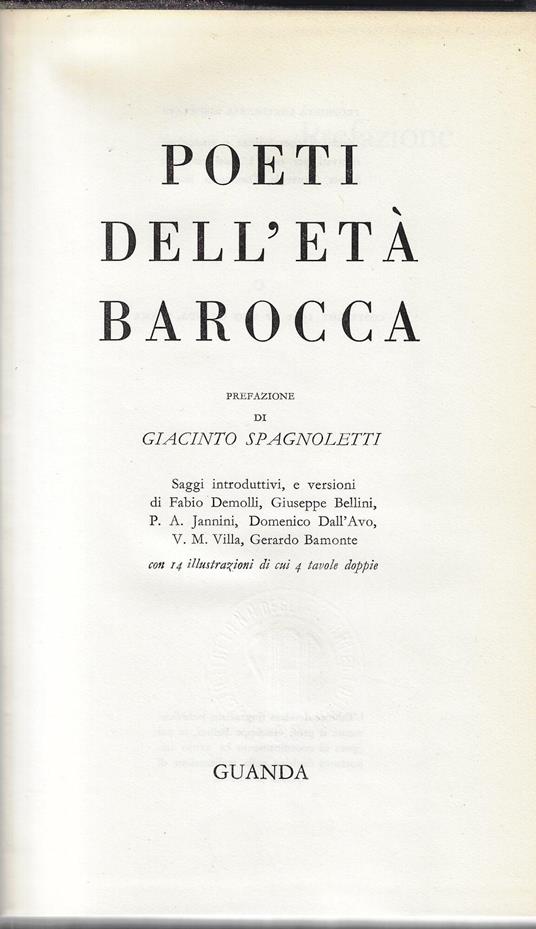 Poeti dell'età barocca - copertina