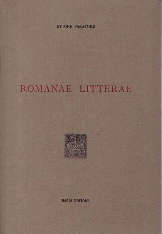Romanae litterae - Ettore Paratore - copertina