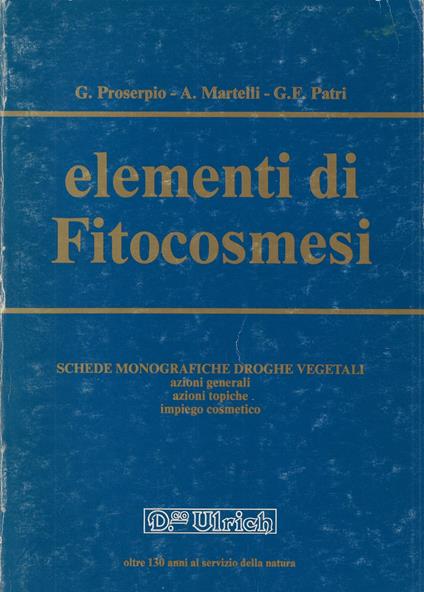 Elementi di fitocosmesi, volume secondo - copertina