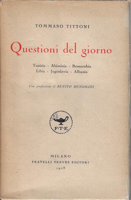 Questioni del giorno - Tommaso Tittoni - copertina