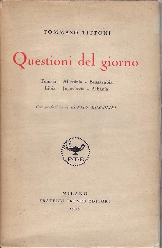 Questioni del giorno - Tommaso Tittoni - copertina