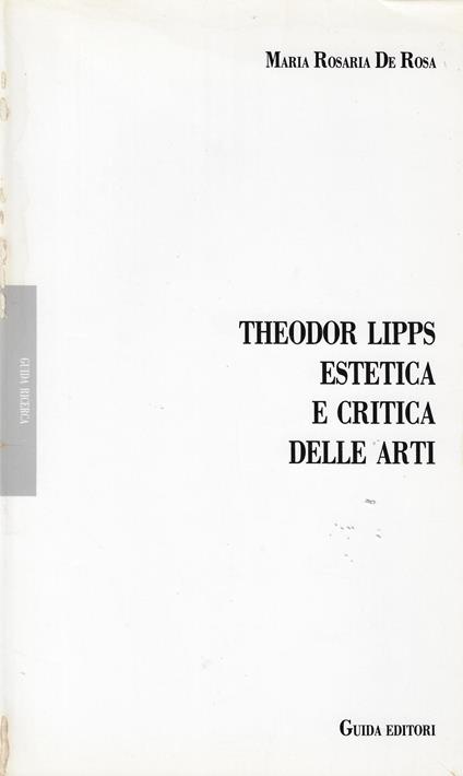 Theodor Lipps: estetica e critica delle arti - copertina