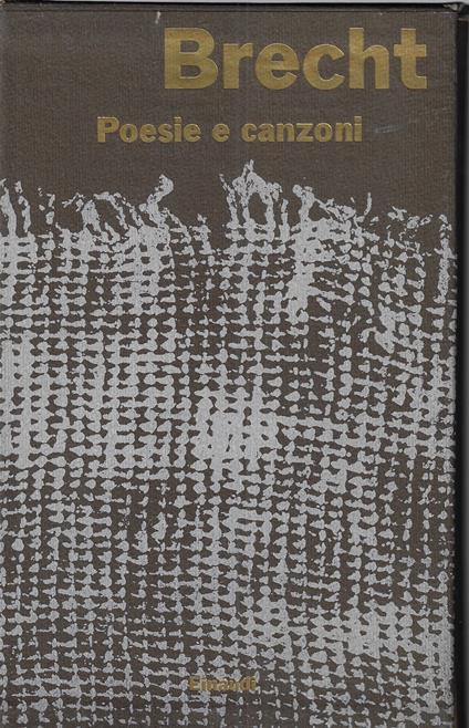 Poesie e canzoni - Bertolt Brecht - copertina