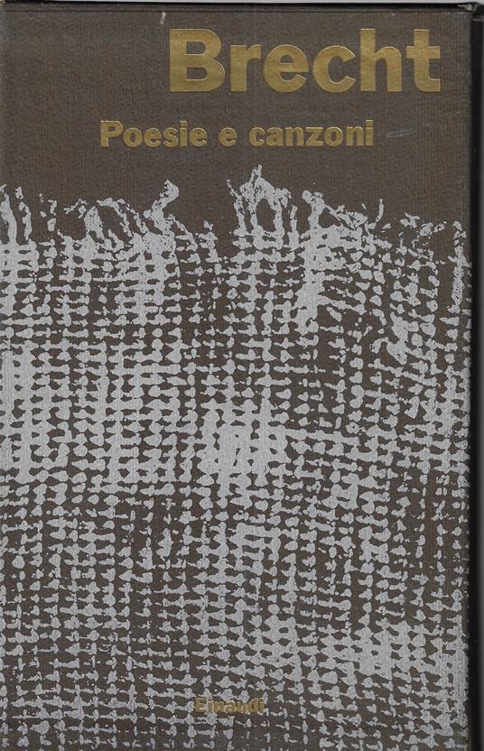Poesie e canzoni - Bertolt Brecht - copertina
