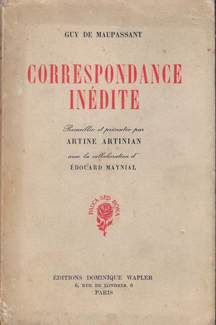 Correspondance inedite - copertina
