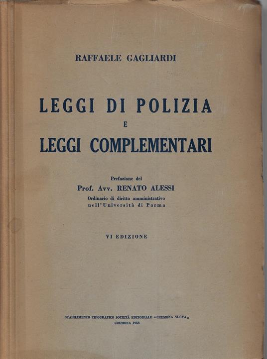 Leggi di polizia e leggi complementari - copertina