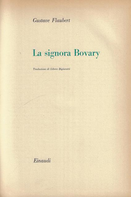 La Signora Bovary - Gustave Flaubert - copertina
