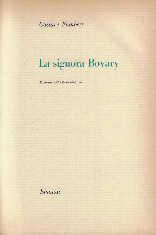 La Signora Bovary - Gustave Flaubert - copertina