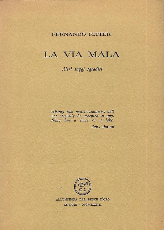 La via mala - Fernando Ritter - copertina