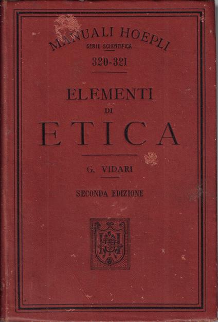 Elementi di etica - Giovanni Vidari - copertina