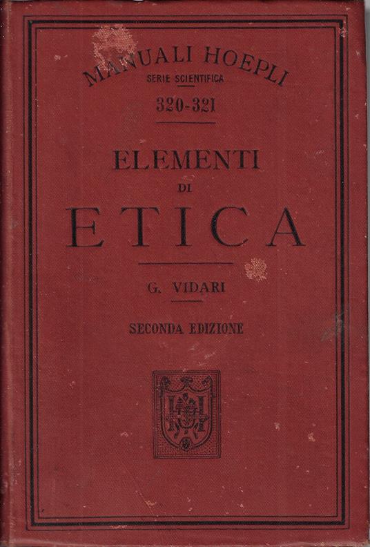 Elementi di etica - Giovanni Vidari - copertina