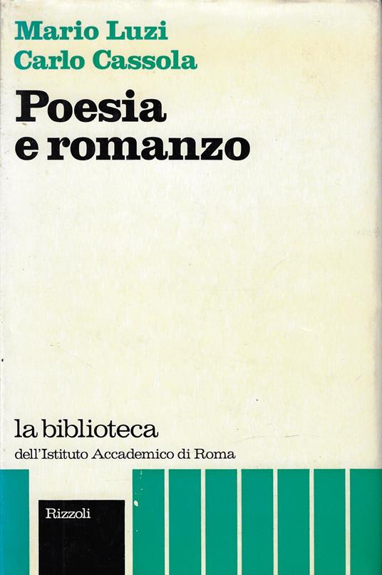 Poesia e romanzo - Mario Luzi - copertina