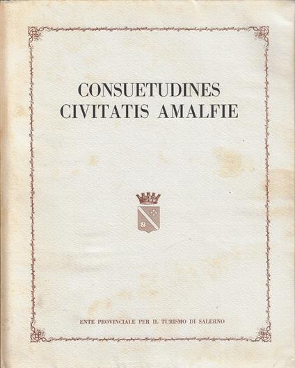 Consuetudines civitatis Amalfie - copertina