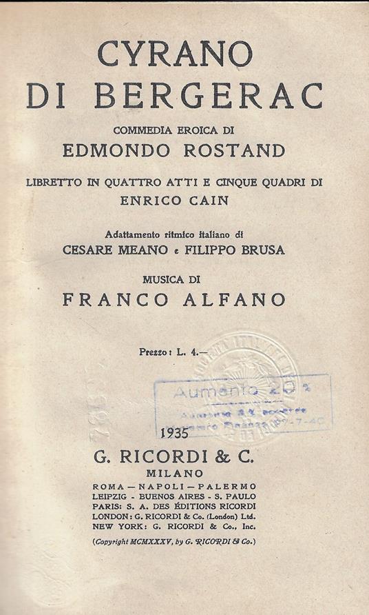 Cyrano di Bergerac : commedia eroica - copertina