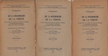 De la recherche de la vérité : où l 'on traite de la nature de l'esprit de l'hoome et de l'usage qùil en doit faire pour éviter l'erreur dans les Sciences - copertina
