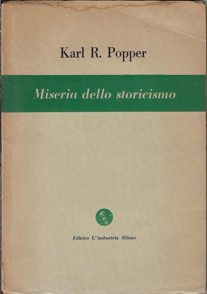 Miseria dello storicismo - Karl R. Popper - copertina