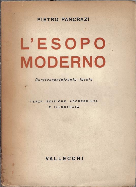 L' Esopo moderno : quattrocentotrenta favole - Pietro Pancrazi - copertina