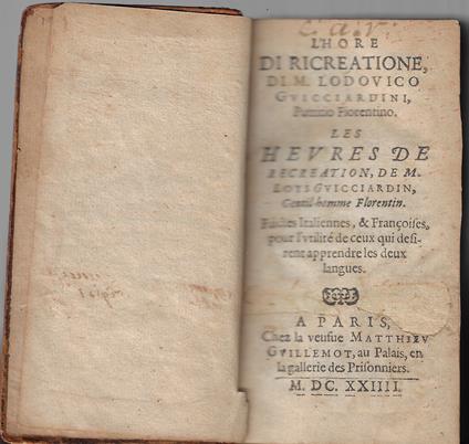L' hore di ricreatione di M. Lodovico Guicciardini, Les heures de recreation de M. Loys Guicciardin - Lodovico Guicciardini - copertina