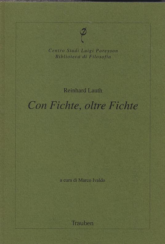 Con Fichte, oltre Fichte - Reinhard Lauth - copertina