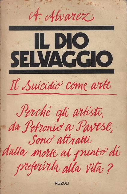 Il dio selvaggio - Alfred Alvarez - copertina