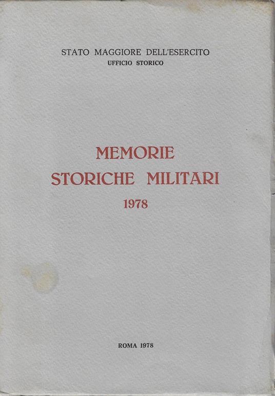 Memorie storiche militari 1978 - copertina