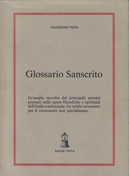 Glossario Sancrito - copertina