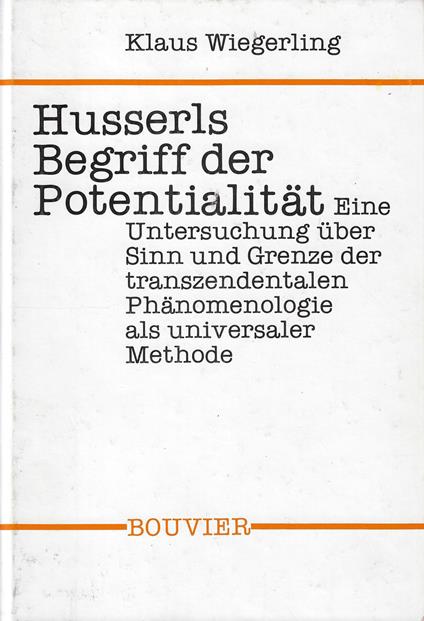 Husserls begriff der potentialitat - copertina