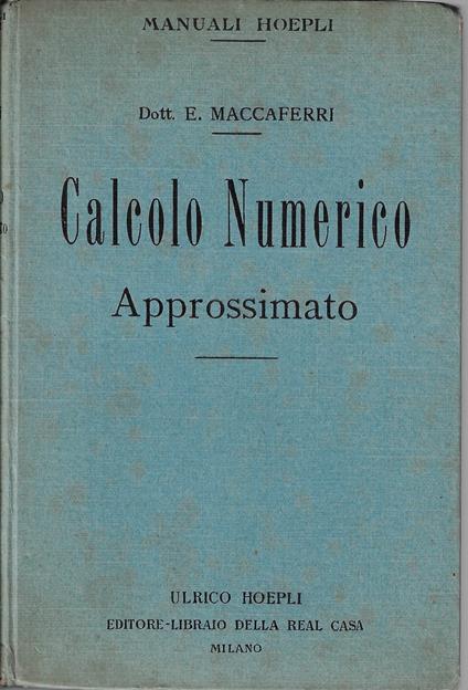 Calcolo numerico approssimato - copertina